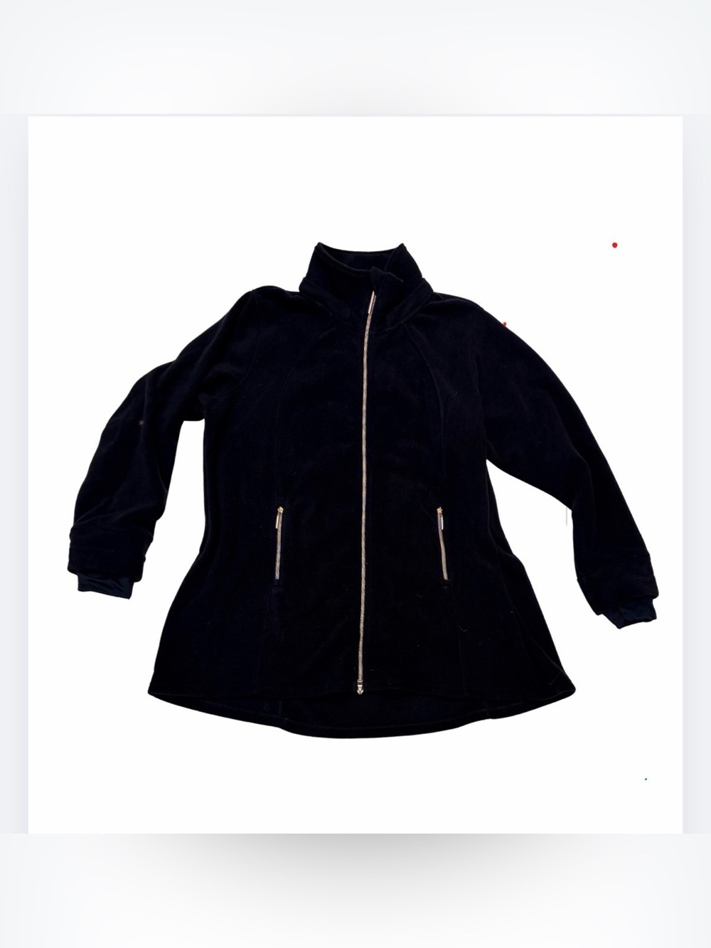 Calvin Klein Black Zip-Front Utility Fleece Jacket